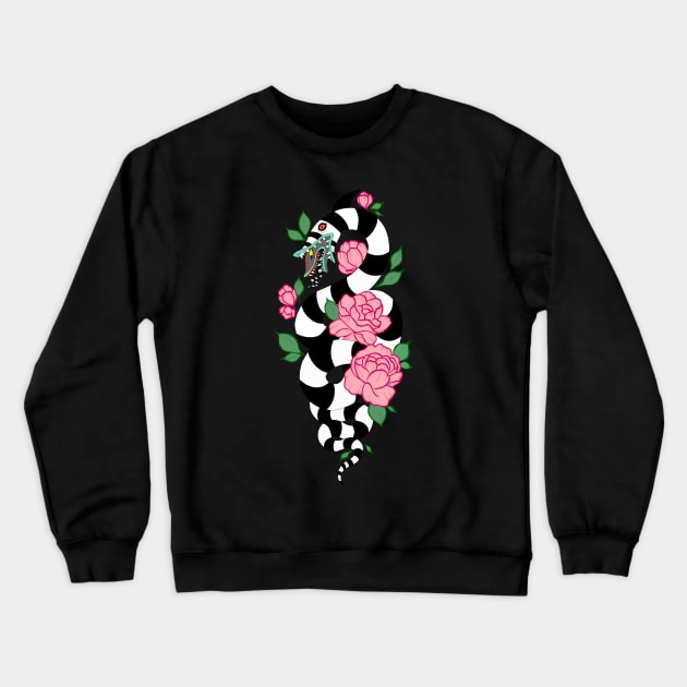 Beetlejuice Sandworm Floral Crewneck Sweatshirt by mightbelucifer